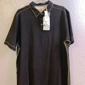 NWT TOMMY BAHAMA BLACK COLLARED SHIRT